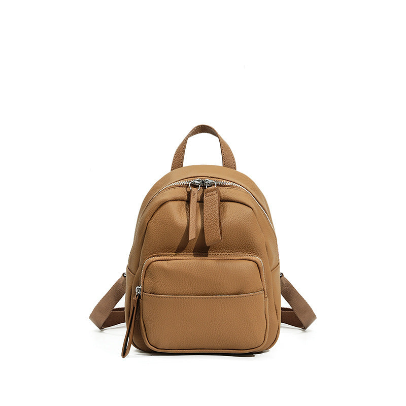 Large Capacity Portable Computer Lightweight Leather Niche Women's Backpack
