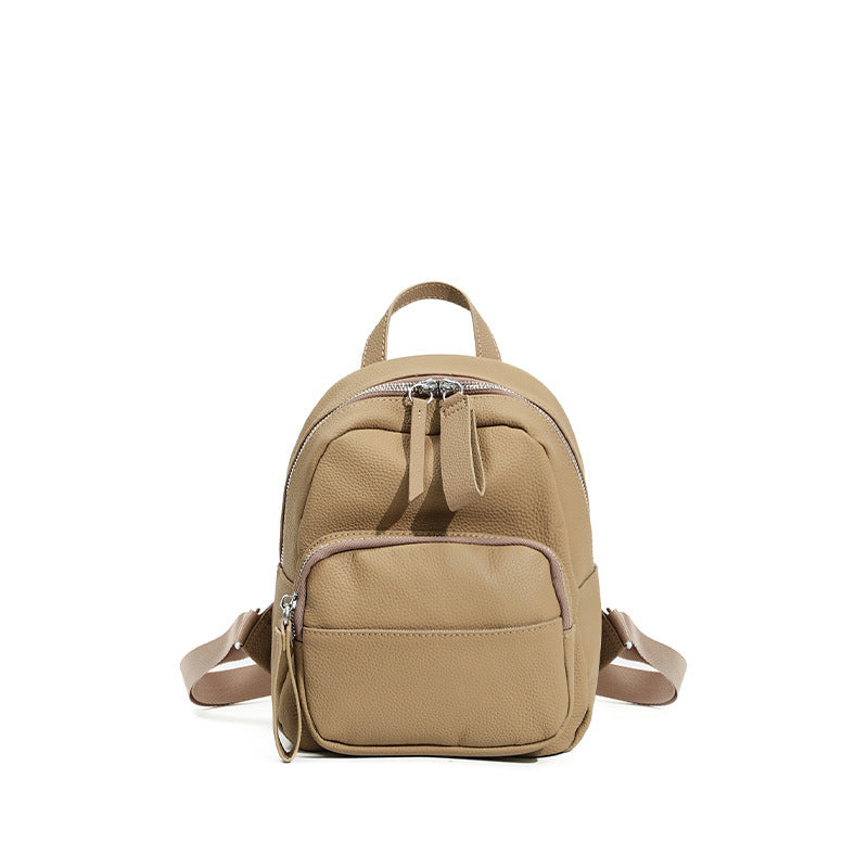 Large Capacity Portable Computer Lightweight Leather Niche Women's Backpack
