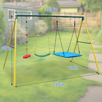 Indoor Outdoor Metal Swing Set With Safety Belt For