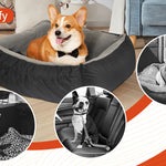 Dog Car Seat, Pet Car Seat With Storage Bag And Clip-On Safety Leash, Washable Coral Fleece Dog Booster Seat For Small Medium Dogs, Small Dog Car Seat For Travel Dog Car Bed
